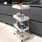 چرخ دستی های ذخیره سازی خانه متحرک ODM برای ظروف غذاخوری PP پلاستیکی چند صحنه استفاده عملی